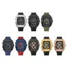NAVIFORCE NF8070 más reloj cuadrado hombre y mujer tendencia deporte silicona metal correa multicolor opcional negro malla dial decorado reloj de pulsera de moda Item Picture